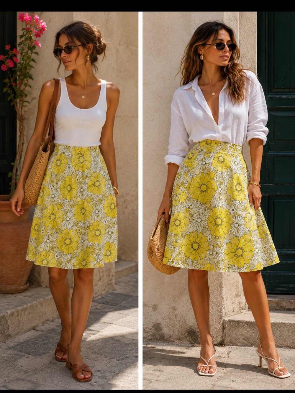 Topshop Sunrise Floral Print Midi Skirt